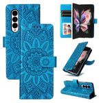 Custodia per telefono in pelle di girasole goffrata, For Samsung Galaxy Z Fold3 5G, For Samsung Galaxy Z Fold4 5G, For Samsung Galaxy Z Flip3 5G, For Samsung Galaxy Z Flip4 5G
