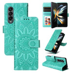 Custodia per telefono in pelle di girasole goffrata, For Samsung Galaxy Z Fold3 5G, For Samsung Galaxy Z Fold4 5G, For Samsung Galaxy Z Flip3 5G, For Samsung Galaxy Z Flip4 5G