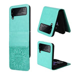 Custodia per telefono in pelle di girasole goffrata, For Samsung Galaxy Z Fold3 5G, For Samsung Galaxy Z Fold4 5G, For Samsung Galaxy Z Flip3 5G, For Samsung Galaxy Z Flip4 5G