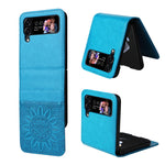 Custodia per telefono in pelle di girasole goffrata, For Samsung Galaxy Z Fold3 5G, For Samsung Galaxy Z Fold4 5G, For Samsung Galaxy Z Flip3 5G, For Samsung Galaxy Z Flip4 5G