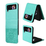 Custodia per telefono in pelle di girasole goffrata, For Samsung Galaxy Z Fold3 5G, For Samsung Galaxy Z Fold4 5G, For Samsung Galaxy Z Flip3 5G, For Samsung Galaxy Z Flip4 5G