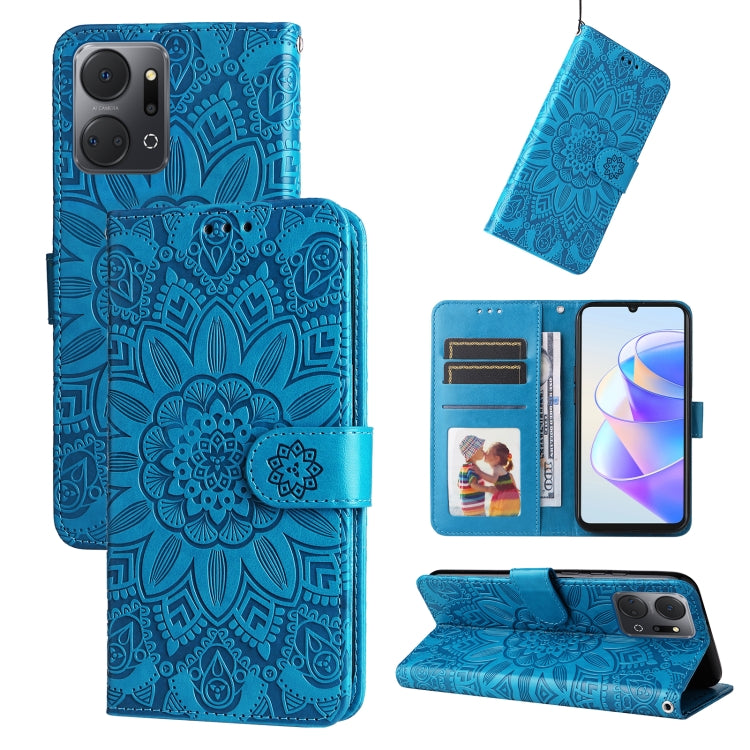Custodia per telefono in pelle di girasole goffrata, For Samsung Galaxy A24 4G, For Honor X7a, For Honor X8a, For Honor X9a/X40 5G/Magic5 Lite