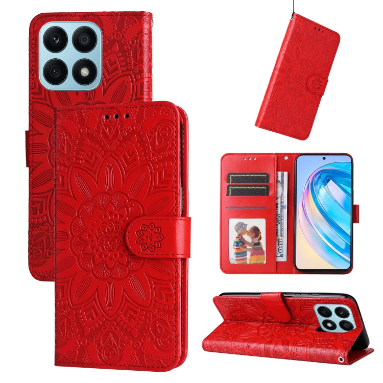 Custodia per telefono in pelle di girasole goffrata, For Samsung Galaxy A24 4G, For Honor X7a, For Honor X8a, For Honor X9a/X40 5G/Magic5 Lite