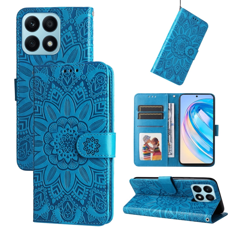 Custodia per telefono in pelle di girasole goffrata, For Samsung Galaxy A24 4G, For Honor X7a, For Honor X8a, For Honor X9a/X40 5G/Magic5 Lite