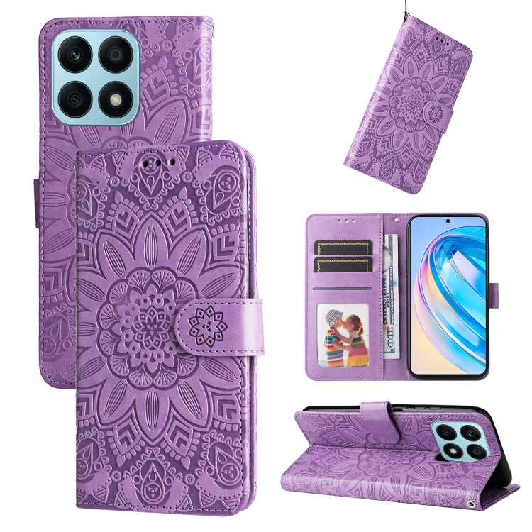 Custodia per telefono in pelle di girasole goffrata, For Samsung Galaxy A24 4G, For Honor X7a, For Honor X8a, For Honor X9a/X40 5G/Magic5 Lite