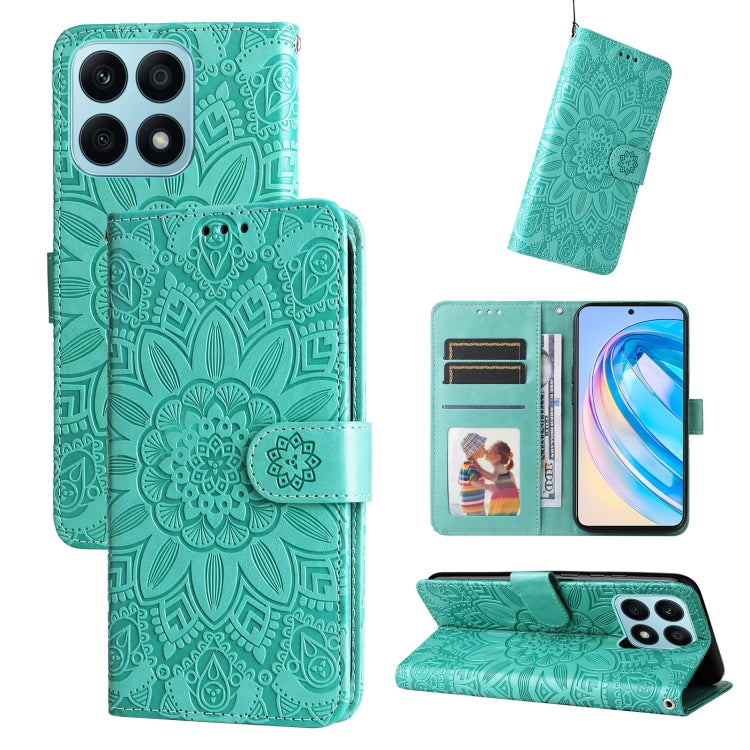 Custodia per telefono in pelle di girasole goffrata, For Samsung Galaxy A24 4G, For Honor X7a, For Honor X8a, For Honor X9a/X40 5G/Magic5 Lite