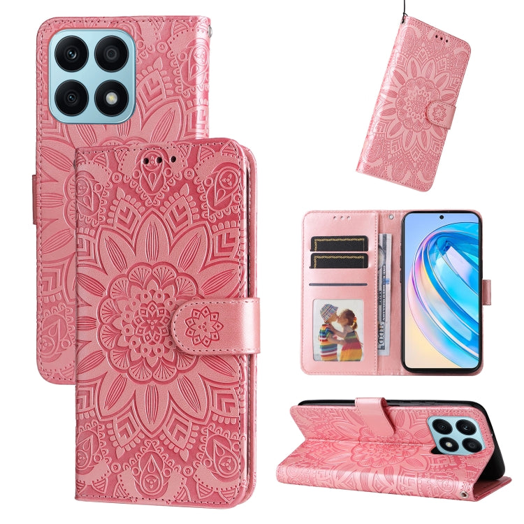 Custodia per telefono in pelle di girasole goffrata, For Samsung Galaxy A24 4G, For Honor X7a, For Honor X8a, For Honor X9a/X40 5G/Magic5 Lite