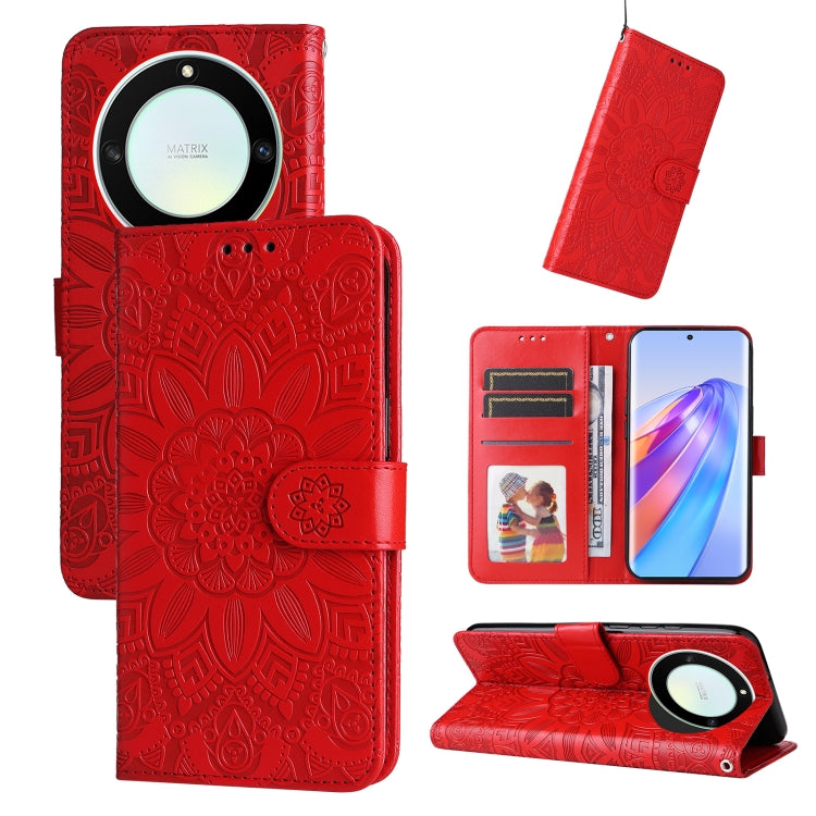 Custodia per telefono in pelle di girasole goffrata, For Samsung Galaxy A24 4G, For Honor X7a, For Honor X8a, For Honor X9a/X40 5G/Magic5 Lite