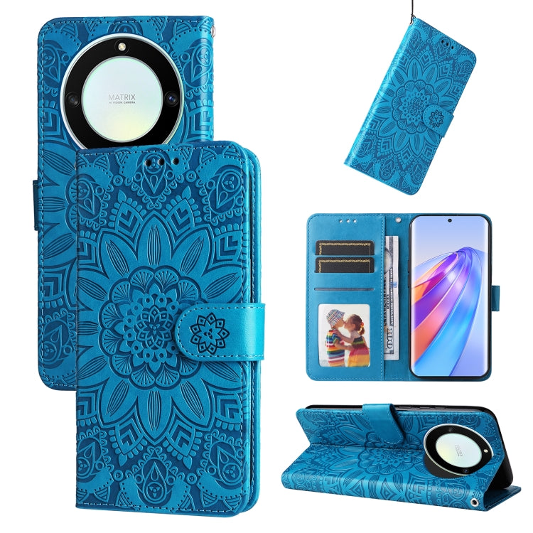 Custodia per telefono in pelle di girasole goffrata, For Samsung Galaxy A24 4G, For Honor X7a, For Honor X8a, For Honor X9a/X40 5G/Magic5 Lite