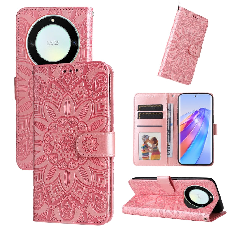 Custodia per telefono in pelle di girasole goffrata, For Samsung Galaxy A24 4G, For Honor X7a, For Honor X8a, For Honor X9a/X40 5G/Magic5 Lite