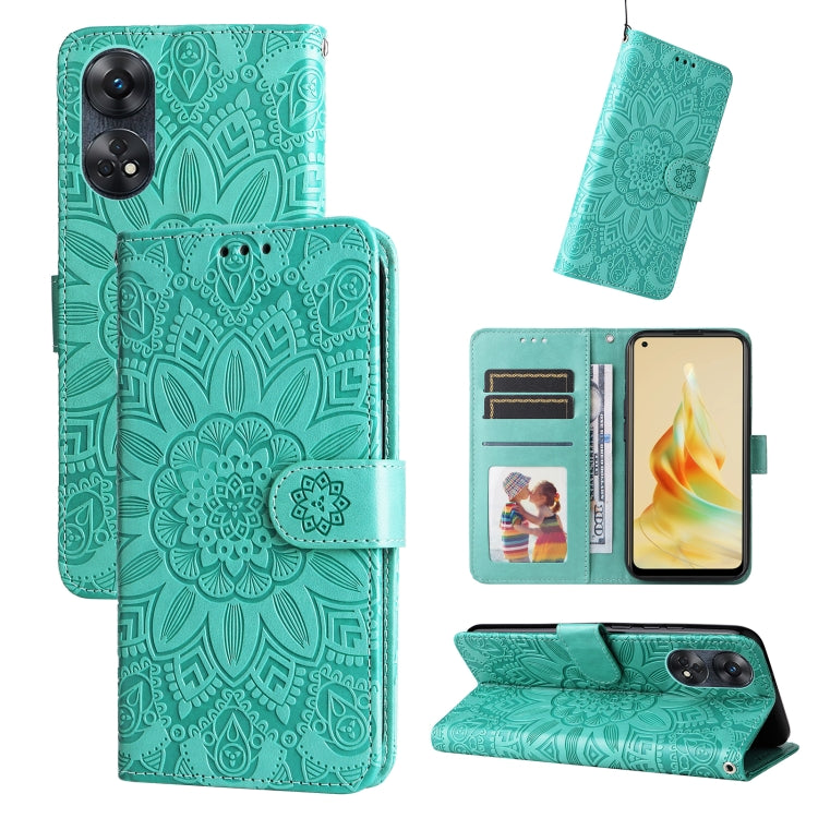 Custodia per telefono in pelle di girasole goffrata, For OPPO Reno8 T 4G, For vivo V25 5G/V25e 4G, For vivo Y02 4G, For Xiaomi Redmi K60/K60 Pro