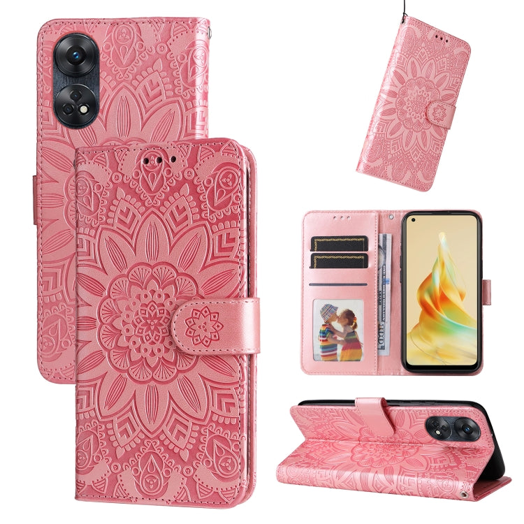 Custodia per telefono in pelle di girasole goffrata, For OPPO Reno8 T 4G, For vivo V25 5G/V25e 4G, For vivo Y02 4G, For Xiaomi Redmi K60/K60 Pro