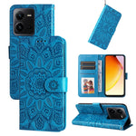 Custodia per telefono in pelle di girasole goffrata, For OPPO Reno8 T 4G, For vivo V25 5G/V25e 4G, For vivo Y02 4G, For Xiaomi Redmi K60/K60 Pro