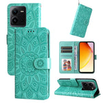 Custodia per telefono in pelle di girasole goffrata, For OPPO Reno8 T 4G, For vivo V25 5G/V25e 4G, For vivo Y02 4G, For Xiaomi Redmi K60/K60 Pro