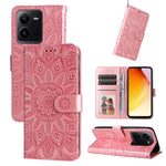 Custodia per telefono in pelle di girasole goffrata, For OPPO Reno8 T 4G, For vivo V25 5G/V25e 4G, For vivo Y02 4G, For Xiaomi Redmi K60/K60 Pro