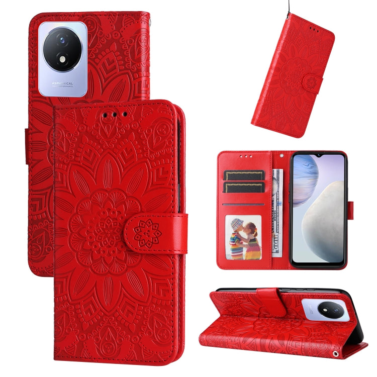 Custodia per telefono in pelle di girasole goffrata, For OPPO Reno8 T 4G, For vivo V25 5G/V25e 4G, For vivo Y02 4G, For Xiaomi Redmi K60/K60 Pro