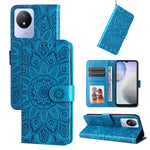 Custodia per telefono in pelle di girasole goffrata, For OPPO Reno8 T 4G, For vivo V25 5G/V25e 4G, For vivo Y02 4G, For Xiaomi Redmi K60/K60 Pro