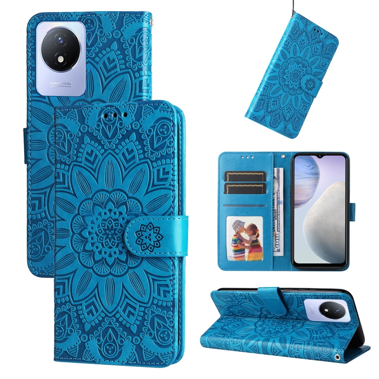 Custodia per telefono in pelle di girasole goffrata, For OPPO Reno8 T 4G, For vivo V25 5G/V25e 4G, For vivo Y02 4G, For Xiaomi Redmi K60/K60 Pro