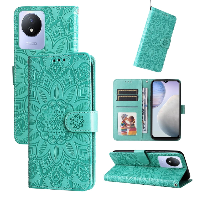 Custodia per telefono in pelle di girasole goffrata, For OPPO Reno8 T 4G, For vivo V25 5G/V25e 4G, For vivo Y02 4G, For Xiaomi Redmi K60/K60 Pro