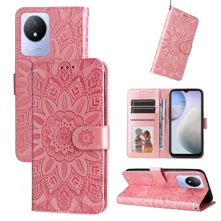 Custodia per telefono in pelle di girasole goffrata, For OPPO Reno8 T 4G, For vivo V25 5G/V25e 4G, For vivo Y02 4G, For Xiaomi Redmi K60/K60 Pro