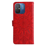 Custodia per telefono in pelle di girasole goffrata, For Xiaomi Redmi 11A 4G/12C
