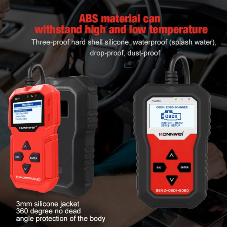 KONNWEI KW360 Rilevatore di guasti per auto OBD2 da 2,4 pollici, For Mercedes Benz