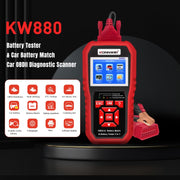KONNWEI KW880 3 in 1 Diagnosi guasti OBD2 per auto + Tester batteria + Ripristino corrispondenza batteria, BK880