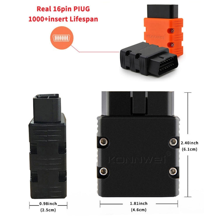 KONNWEI KW902 Bluetooth 5.0 OBD2 Strumenti di scansione diagnostica guasti auto Supporto IOS / Android