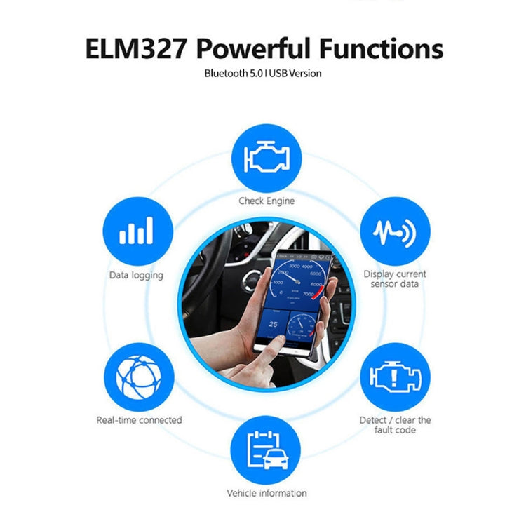 KONNWEI KW903 Bluetooth 5.0 OBD2 Strumenti di scansione diagnostica guasti auto Supporto IOS / Android, KW903