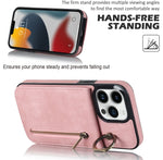 Anello retrò e custodia per telefono con slot per schede RFID con cerniera, For iPhone 13, For iPhone 13 Pro, For iPhone 13 Pro Max, For iPhone 12