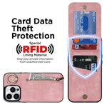 Anello retrò e custodia per telefono con slot per schede RFID con cerniera, For iPhone 13, For iPhone 13 Pro, For iPhone 13 Pro Max, For iPhone 12