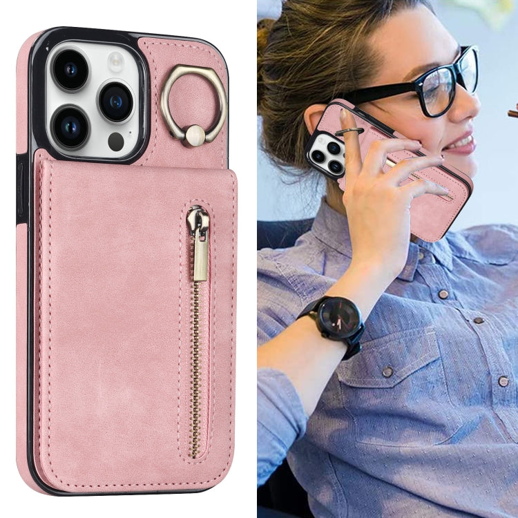 Anello retrò e custodia per telefono con slot per schede RFID con cerniera, For iPhone 13, For iPhone 13 Pro, For iPhone 13 Pro Max, For iPhone 12