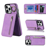 Anello retrò e custodia per telefono con slot per schede RFID con cerniera, For iPhone 13, For iPhone 13 Pro, For iPhone 13 Pro Max, For iPhone 12