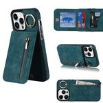 Anello retrò e custodia per telefono con slot per schede RFID con cerniera, For iPhone 13, For iPhone 13 Pro, For iPhone 13 Pro Max, For iPhone 12