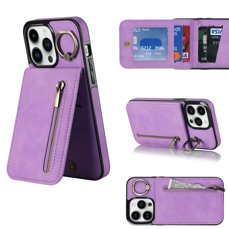 Anello retrò e custodia per telefono con slot per schede RFID con cerniera, For iPhone 13, For iPhone 13 Pro, For iPhone 13 Pro Max, For iPhone 12