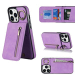 Anello retrò e custodia per telefono con slot per schede RFID con cerniera, For iPhone 13, For iPhone 13 Pro, For iPhone 13 Pro Max, For iPhone 12