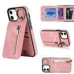 Anello retrò e custodia per telefono con slot per schede RFID con cerniera, For iPhone 13, For iPhone 13 Pro, For iPhone 13 Pro Max, For iPhone 12
