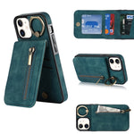 Anello retrò e custodia per telefono con slot per schede RFID con cerniera, For iPhone 13, For iPhone 13 Pro, For iPhone 13 Pro Max, For iPhone 12