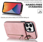 Anello retrò e custodia per telefono con slot per schede RFID con cerniera, For iPhone 12 Pro, For iPhone 12 Pro Max, For iPhone 11, For iPhone 11 Pro