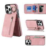 Anello retrò e custodia per telefono con slot per schede RFID con cerniera, For iPhone 12 Pro, For iPhone 12 Pro Max, For iPhone 11, For iPhone 11 Pro
