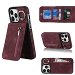 Anello retrò e custodia per telefono con slot per schede RFID con cerniera, For iPhone 12 Pro, For iPhone 12 Pro Max, For iPhone 11, For iPhone 11 Pro