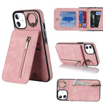 Anello retrò e custodia per telefono con slot per schede RFID con cerniera, For iPhone 12 Pro, For iPhone 12 Pro Max, For iPhone 11, For iPhone 11 Pro