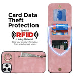 Anello retrò e custodia per telefono con slot per schede RFID con cerniera, For iPhone 11 Pro Max
