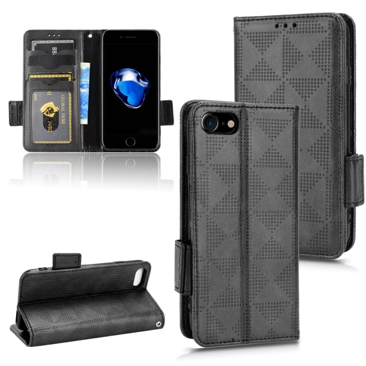 Custodia per telefono in pelle a triangolo simmetrico, For iPhone XR, For iPhone 8 Plus / 7 Plus, For iPhone SE 2022 / SE 2020 / 8 / 7