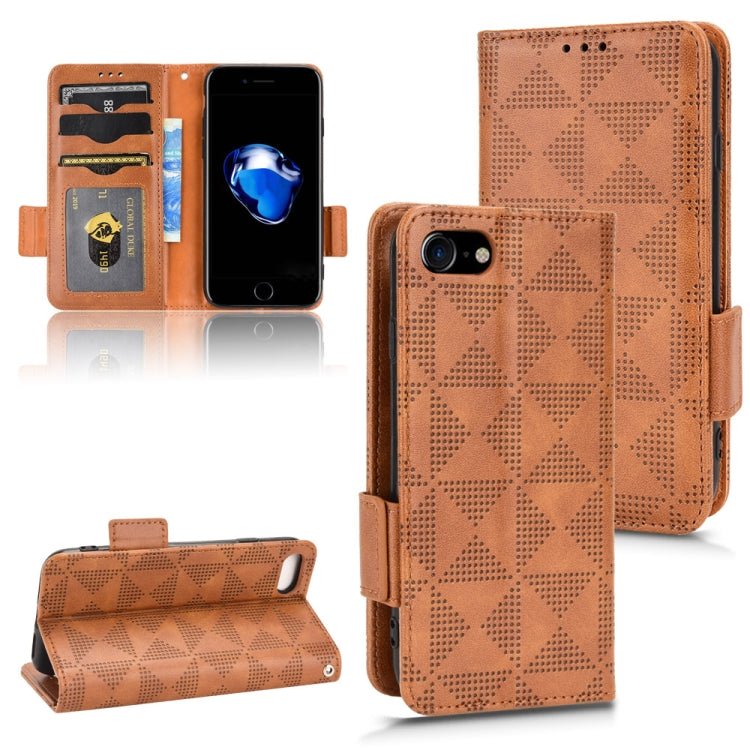 Custodia per telefono in pelle a triangolo simmetrico, For iPhone XR, For iPhone 8 Plus / 7 Plus, For iPhone SE 2022 / SE 2020 / 8 / 7