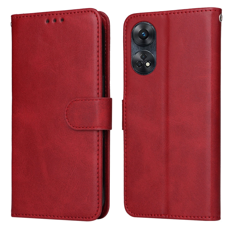 Custodia per telefono in pelle a conchiglia con struttura in vitello classico, For Honor X7a, For Honor X8a, For Honor X9a/X40 5G/Magic5 Lite, For OPPO Reno8 T 4G