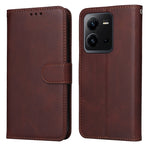 Custodia per telefono in pelle a conchiglia con struttura in vitello classico, For vivo V25 5G/V25e 4G/X80 Lite, For vivo Y02 4G, For Xiaomi Redmi K60/K60 Pro, For Xiaomi Redmi 11A 4G/12C