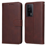 Custodia per telefono in pelle a conchiglia con struttura in vitello classico, For vivo V25 5G/V25e 4G/X80 Lite, For vivo Y02 4G, For Xiaomi Redmi K60/K60 Pro, For Xiaomi Redmi 11A 4G/12C