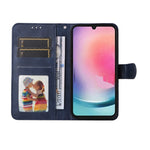 Custodia per telefono in pelle a conchiglia con struttura in vitello classico, For Samsung Galaxy A24 4G