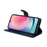 Custodia per telefono in pelle a conchiglia con struttura in vitello classico, For Samsung Galaxy A24 4G